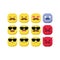 Cute emoji emoticon smiley set vector isolated