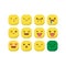 Cute emoji emoticon smiley set vector isolated