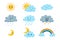 Cute emotional weather icon set