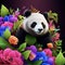 Cute endangered panda. artificial intelligence drawing.