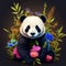 Cute endangered panda. artificial intelligence drawing.
