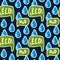 Cute Energy Saving background. Natural energy sources Water, Eco, Bio, Drops. characters doodle in color as a texture. Energy-