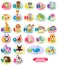 Cute english illustrated zoo alphabet with cute cartoon animal