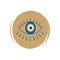 Cute esoteric magic evil eye icon vector, illustration on circle with brush texture, for social media story and highlights