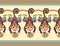 Cute ethnic hang monkey seamless ribbon pattern