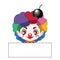 Cute evil clown with a banner