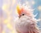 cute exotic fantasy bird in pastels on a light background.