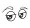 Cute eyes cartoon isolated icon