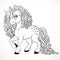 Cute fabulous unicorn with outlined for coloring book