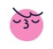 Cute face avatar with lips kissing. Romantic abstract character, love emoticon, funny nice emoji with sweet lovely