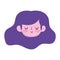 Cute face girl cartoon close eyes isolated icon style