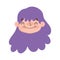 Cute face girl expression curly purple hair