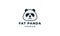 Cute face panda sad or angry logo icon vector illustration