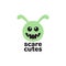 Cute face scare monster green smile logo design vector graphic symbol icon sign illustration creative idea