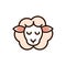 Cute face sheep animal cartoon icon