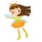 Cute fairy. Cartoon little flying pixie, elf character