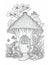 Cute Fairy Cottage Coloring Book, Kids Adult Coloring Pages