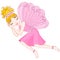 Cute fairy in pink dress is sleeping, eps 10