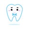 Cute Fairy tooth. Gentelman tooth. Concept for kids for dentistry. Smile happy character