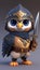 Cute Falcon Animal Warrior 3D Game Model Generative AI