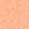 Cute fall vector seamless pattern background with various hand drawn pumpkins in outline. Sweet autumn backdrop in warm colors.