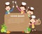 Cute family cooking background