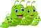 Cute family worms cartoon