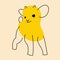 Cute fancy goat, kid. Vector illustration in flat simple style