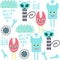 Cute fantasy odd monsters abstract seamless pattern and seamless