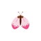 Cute fantasy pink butterfly or moth, beautiful flying insect.