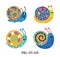 Cute fantasy snails collection. Vector illustration