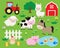 Cute Farm Animal Cartoon Vector Illustration