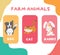 Cute farm animal flashcards