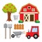 Cute farm element collection clipart