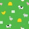 Cute farm pixel art seamless vector pattern