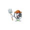 Cute Farmer yin yang cartoon mascot with hat and tools