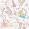 Cute fashion seamless pattern for girls