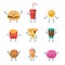 Cute fast food characters