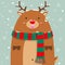 Cute fat big reindeer Rudolf