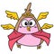 Cute fat birds become winged angels, doodle kawaii. doodle icon image