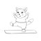 Cute fat cat doing yoga, one leg stand. Yoga for everyone. Character design, cat yoga or mascot, stickers