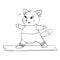 Cute fat cat doing yoga. Yoga for everyone. Character image or mascot, stickers