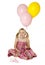 Cute Female Child Holding Balloons