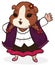 Cute Female Guinea Pig with Traditional Pastuso Attire, Vector Illustration