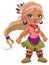 Cute female Native American cartoon character