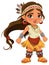 Cute female Native American cartoon character