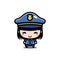 Cute female police cartoon character wearing full police costume