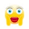 Cute Female Shocked Emoji with Lips