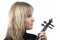 Cute female violinist portrait