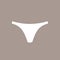 Cute female white panties. Trendy thongs icon. Women underwear element. Feminine symbol, template modern for your design